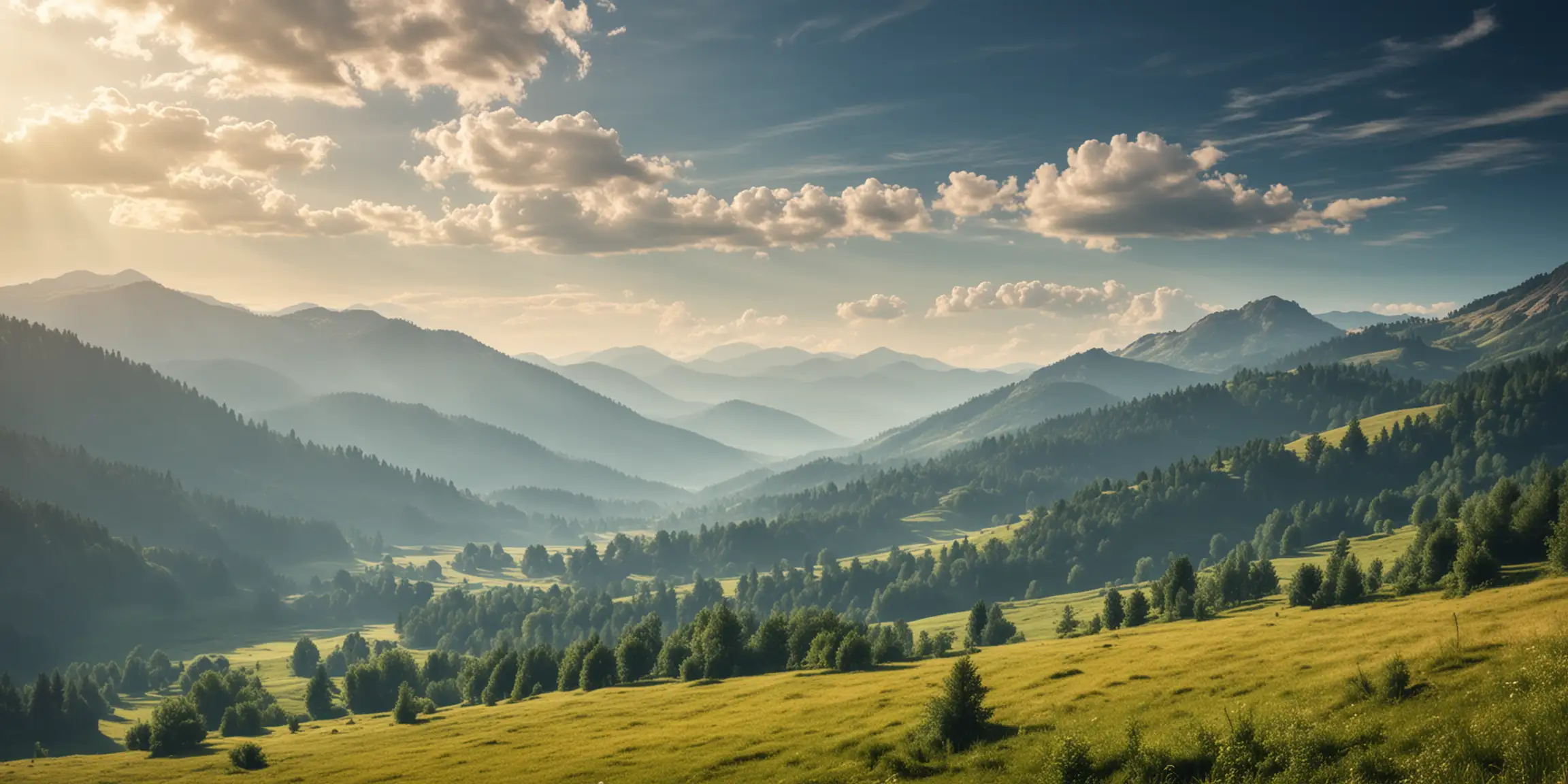 background, peaceful mountain landscape