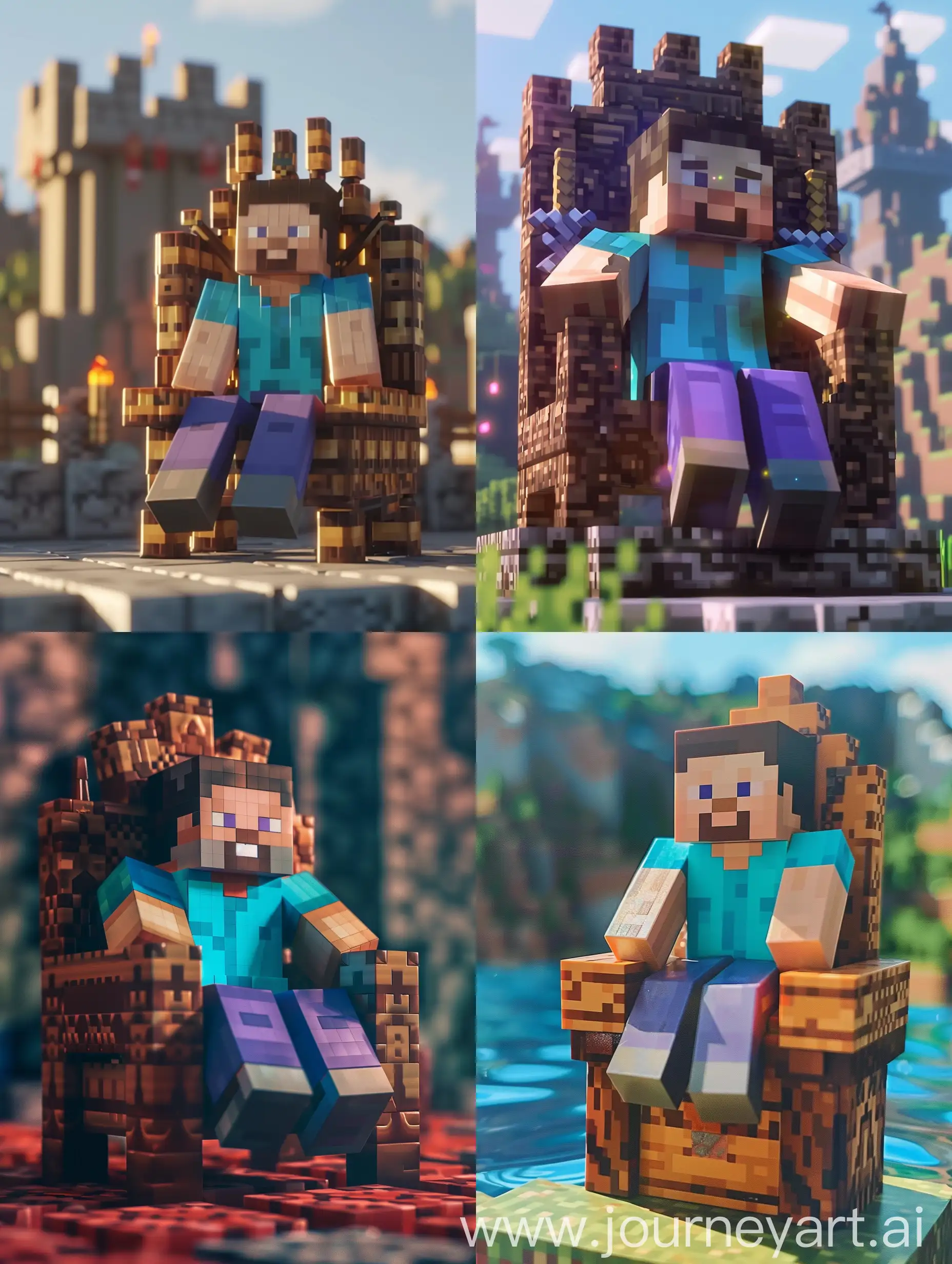 Minecraft-Steve-on-Throne-Epic-Gamer-Pose-in-Minecraft-Version-6