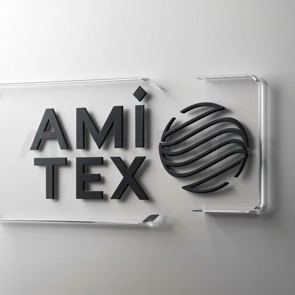 a logo design,with the text "Ami Tex", main symbol:threads,Moderate,be used in Others industry,clear background