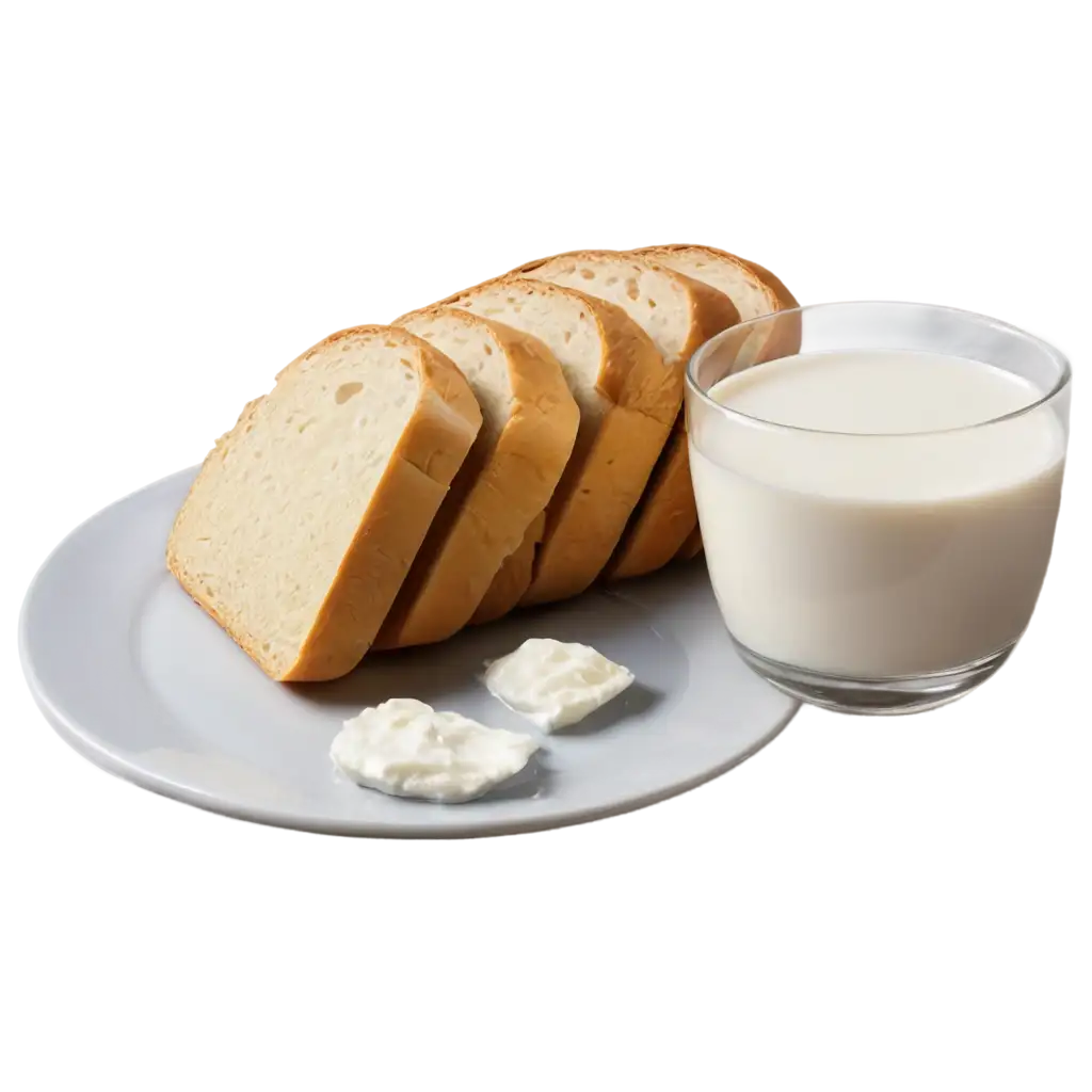 bread and milk for breakfast