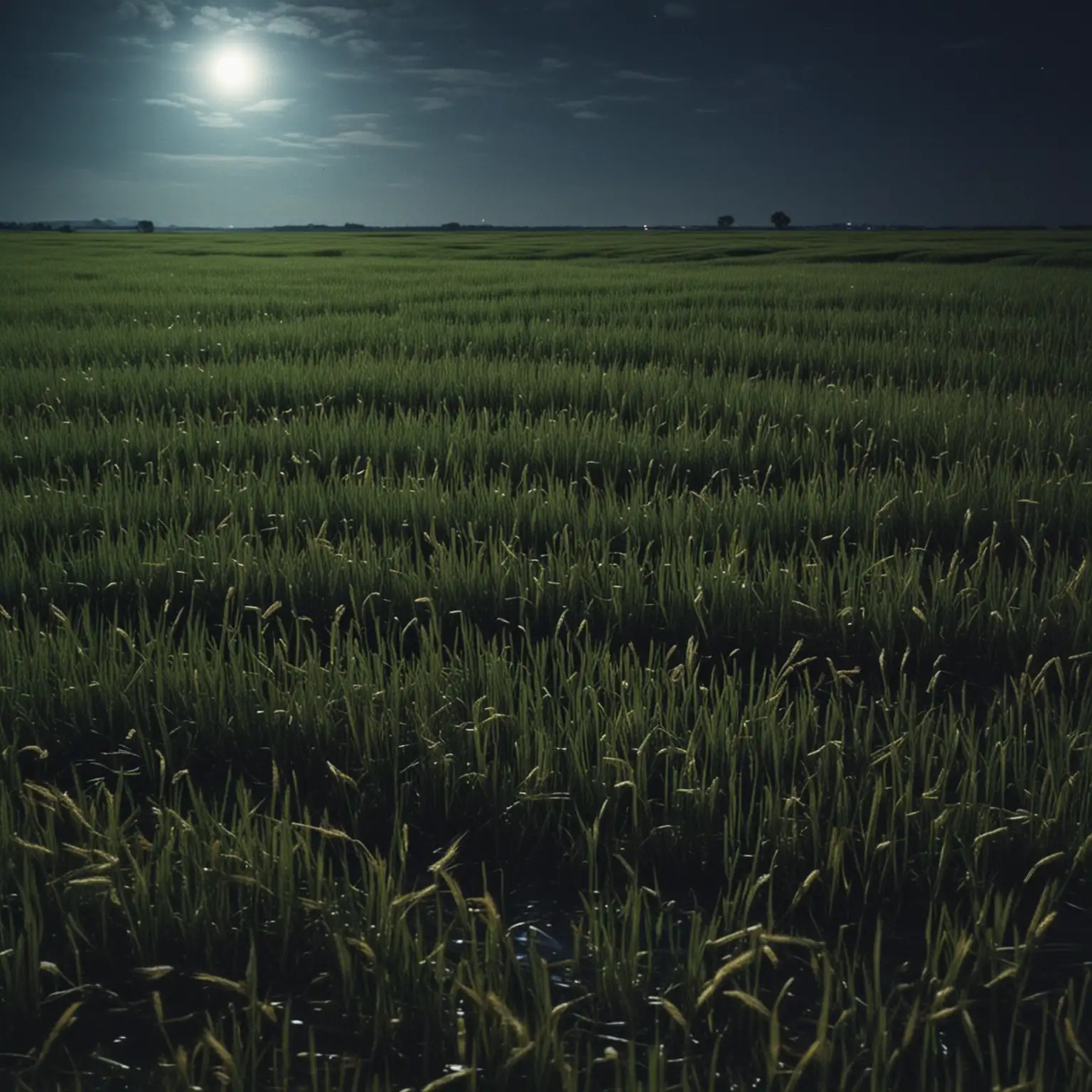 90's countryside memories ricefield wheat waves moonlight