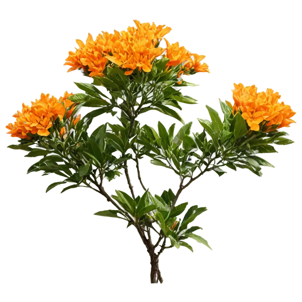 Vibrant-PNG-Image-A-Shrub-Adorned-with-Lush-Orange-Flowers