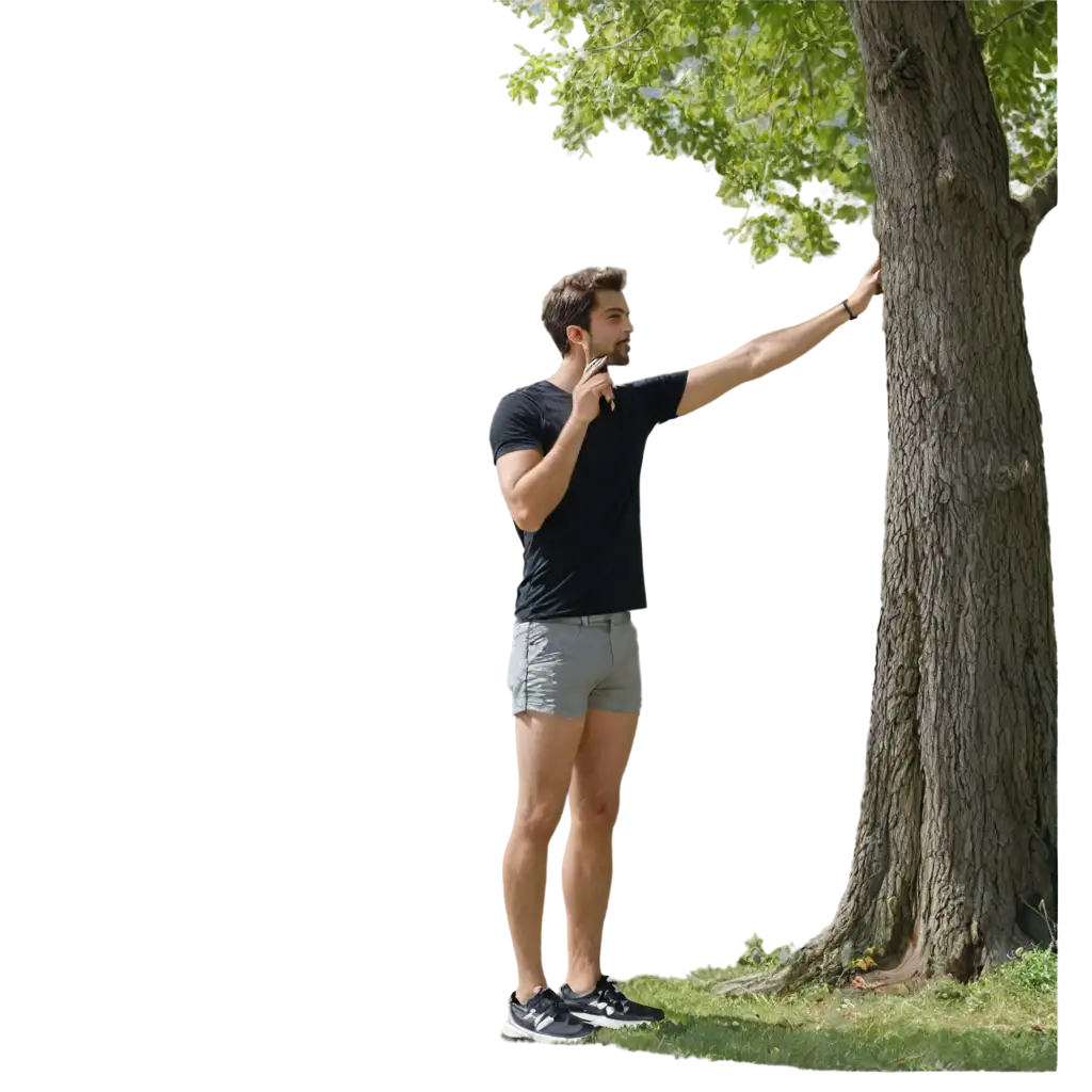 I am standing under tree in a sunny day