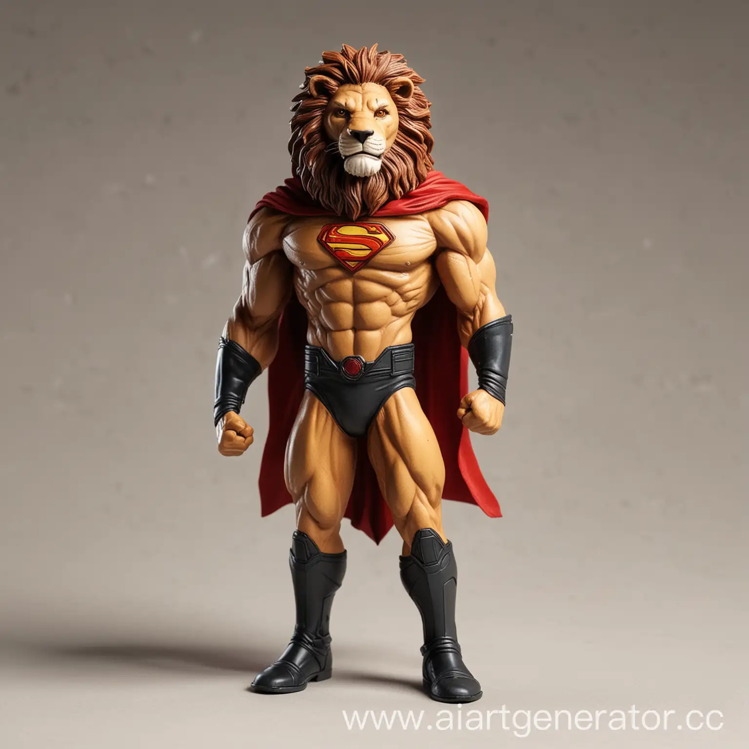 Superhero-Man-with-Lion-Brave-Defender-and-Wild-Companion-Art