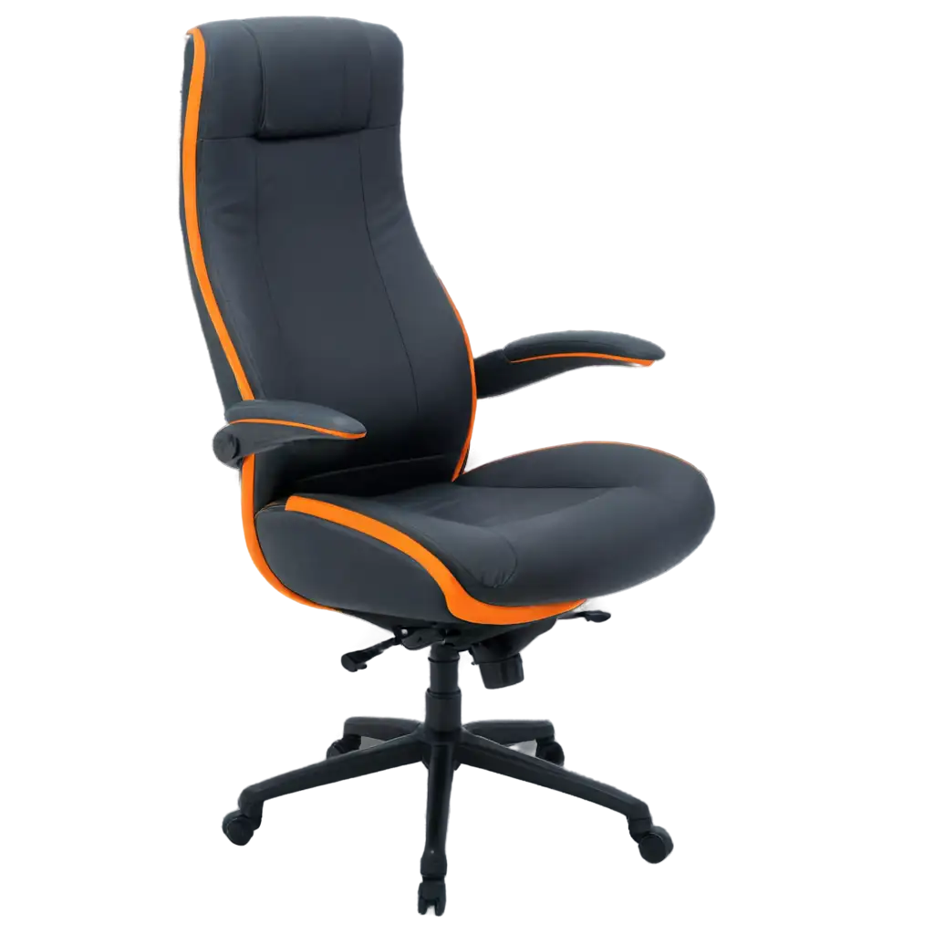 High-Quality-PNG-Image-of-an-Orange-Office-Chair-for-Diverse-Online-Applications