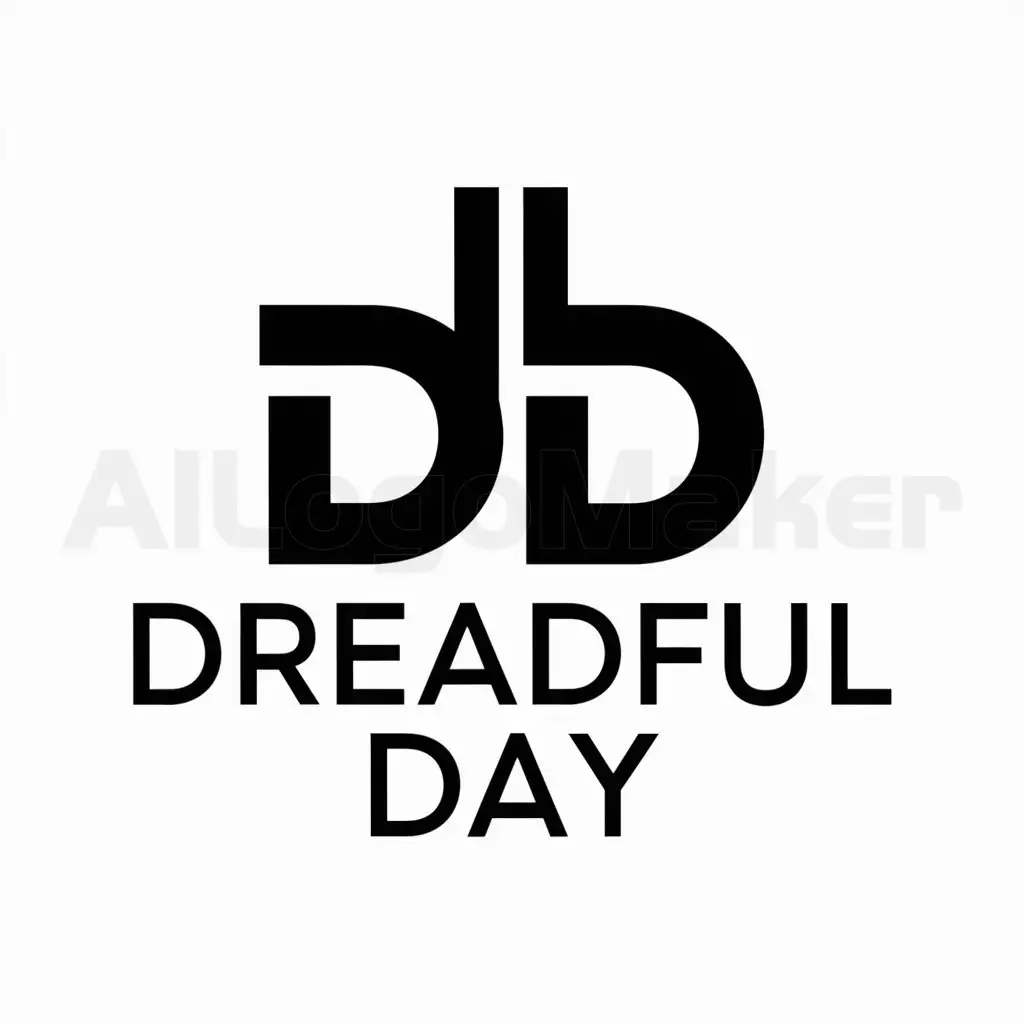 a logo design,with the text "DREADFUL DAY", main symbol:DD with a cross behind each D,Moderate,be used in Entertainment industry,clear background