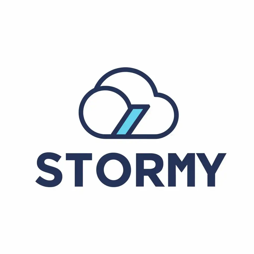 a logo design,with the text "stormy", main symbol:could,Minimalistic,be used in water park industry,clear background