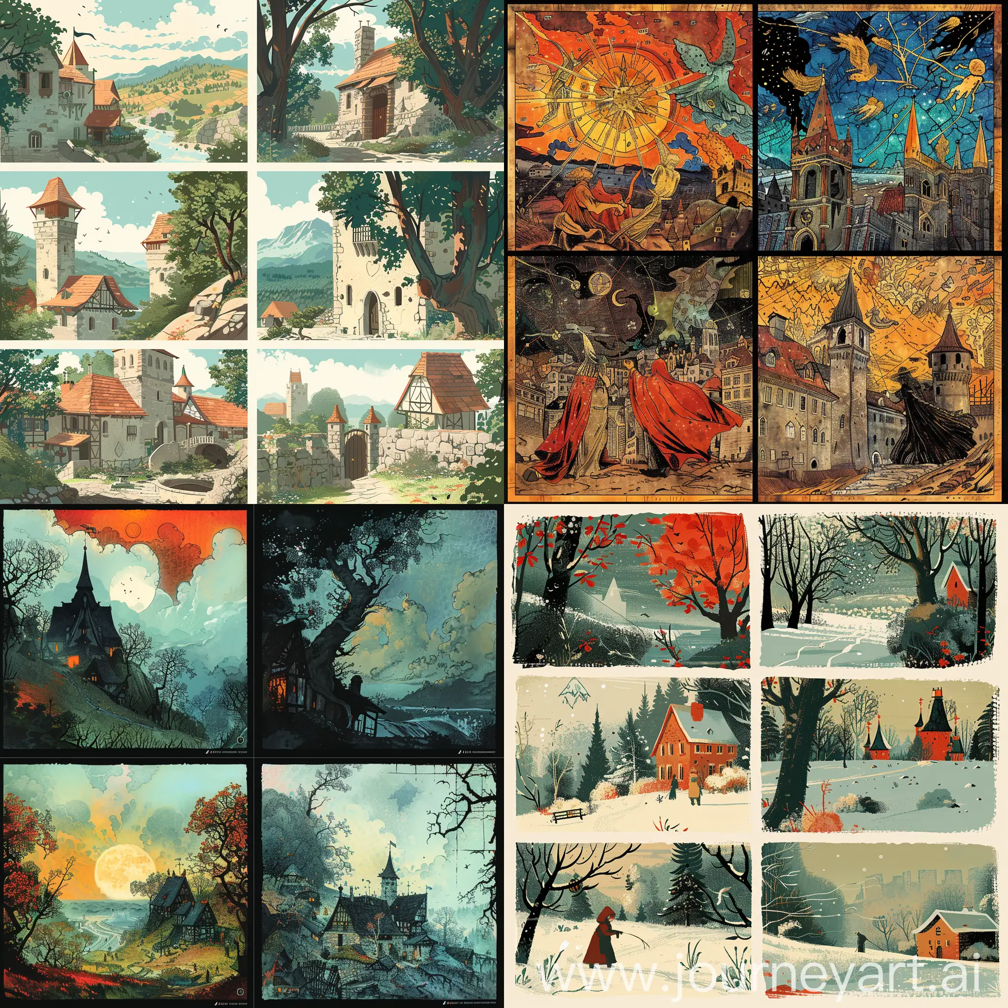 Russian-Fairy-Tale-Storyboard-FourFrame-Graphics-Narrative