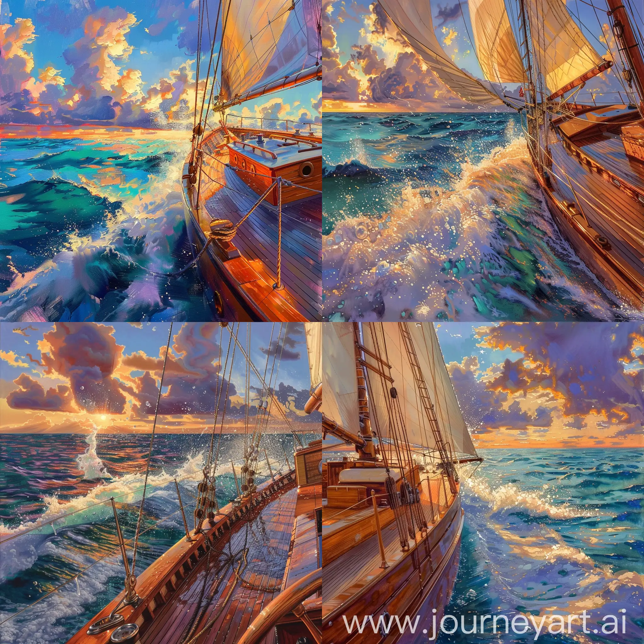 Luministic-Sailboat-Gliding-on-Vibrant-Caribbean-Sea-at-Sunset