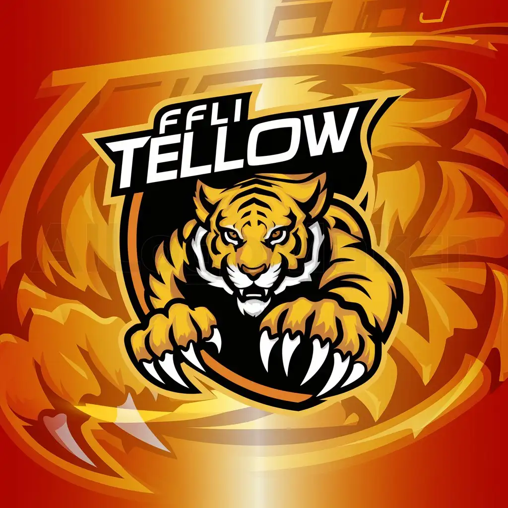 LOGO-Design-for-FLI-Yellow-Tiger-Bold-Yellow-Tiger-Symbol-on-Clean-Background