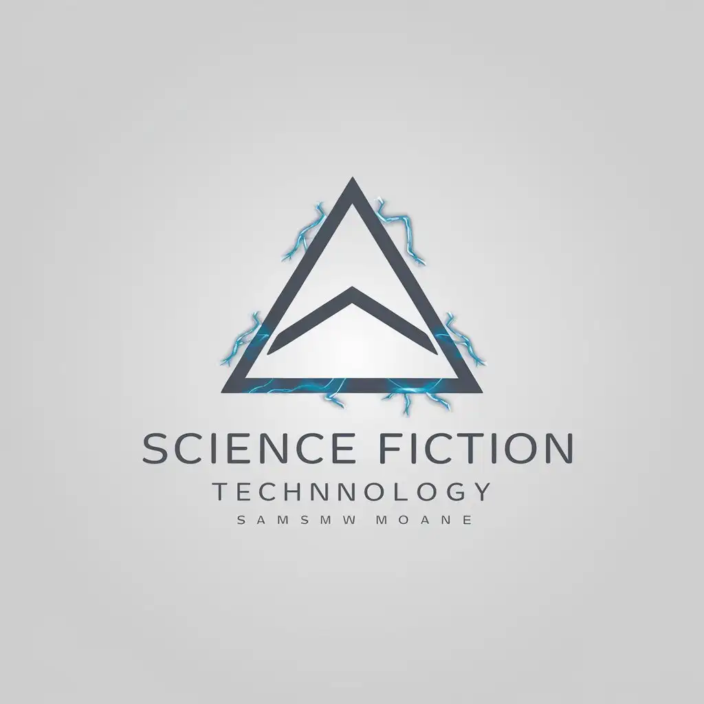 a logo design,with the text "science fiction", main symbol:triangle,Minimalistic,be used in Technology industry,clear background