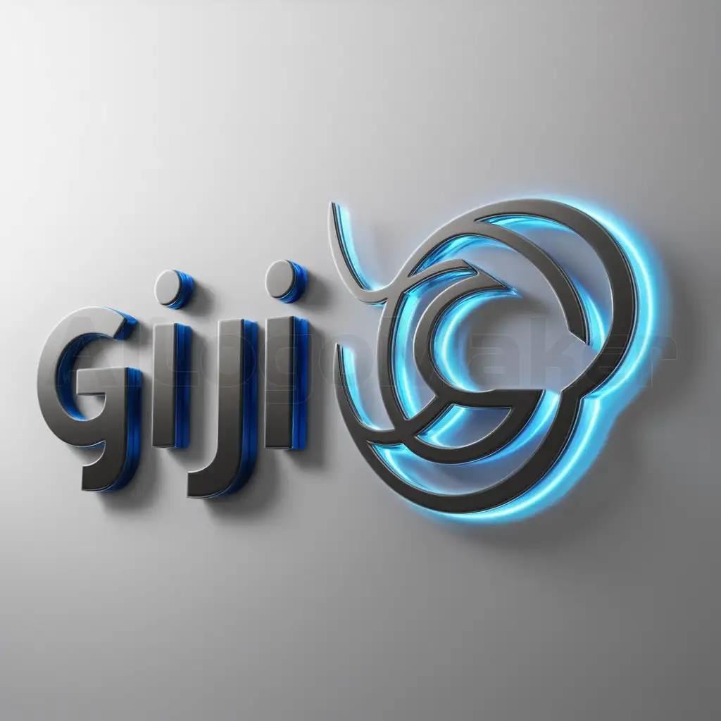 a logo design,with the text "GIJI", main symbol:creative and stylish technology design: 3D logo,Moderate,clear background
