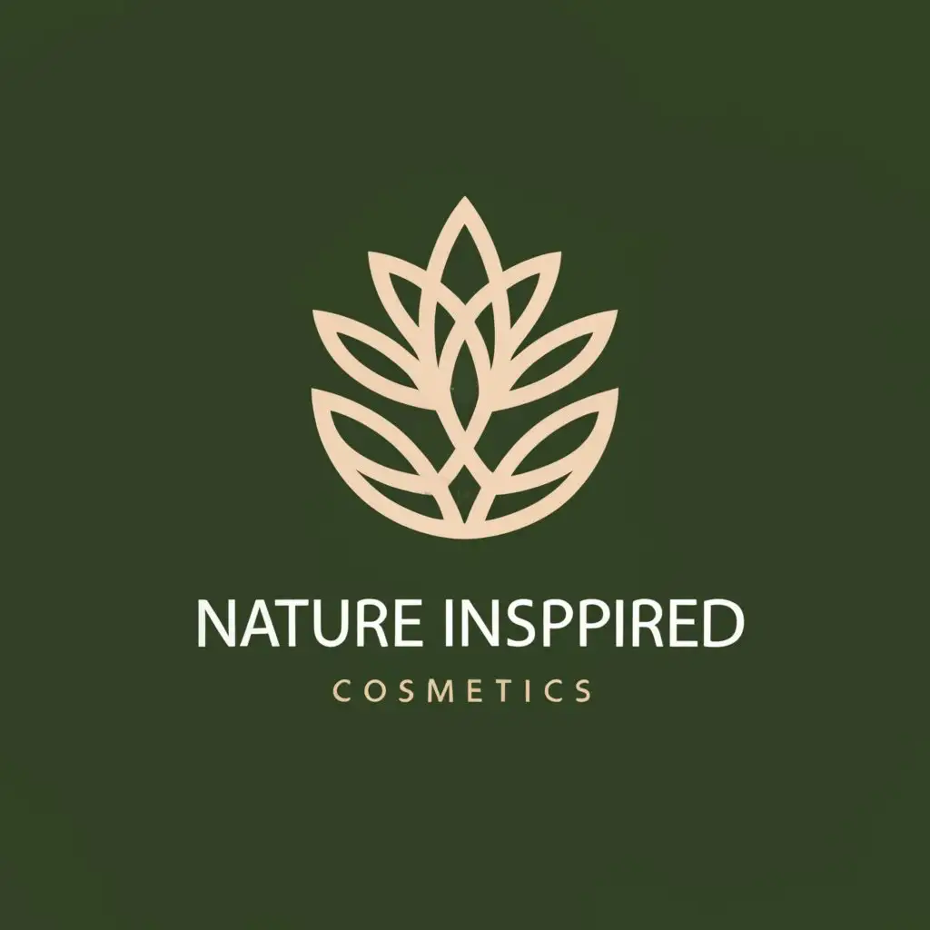 a logo design,with the text "Nature Inspired", main symbol:Nature Inspired: Incorporate elements like leaves, flowers, or trees to symbolize the natural and organic aspects of the ecological cosmetics brand.,Minimalistic,be used in Beauty Spa industry,clear background
