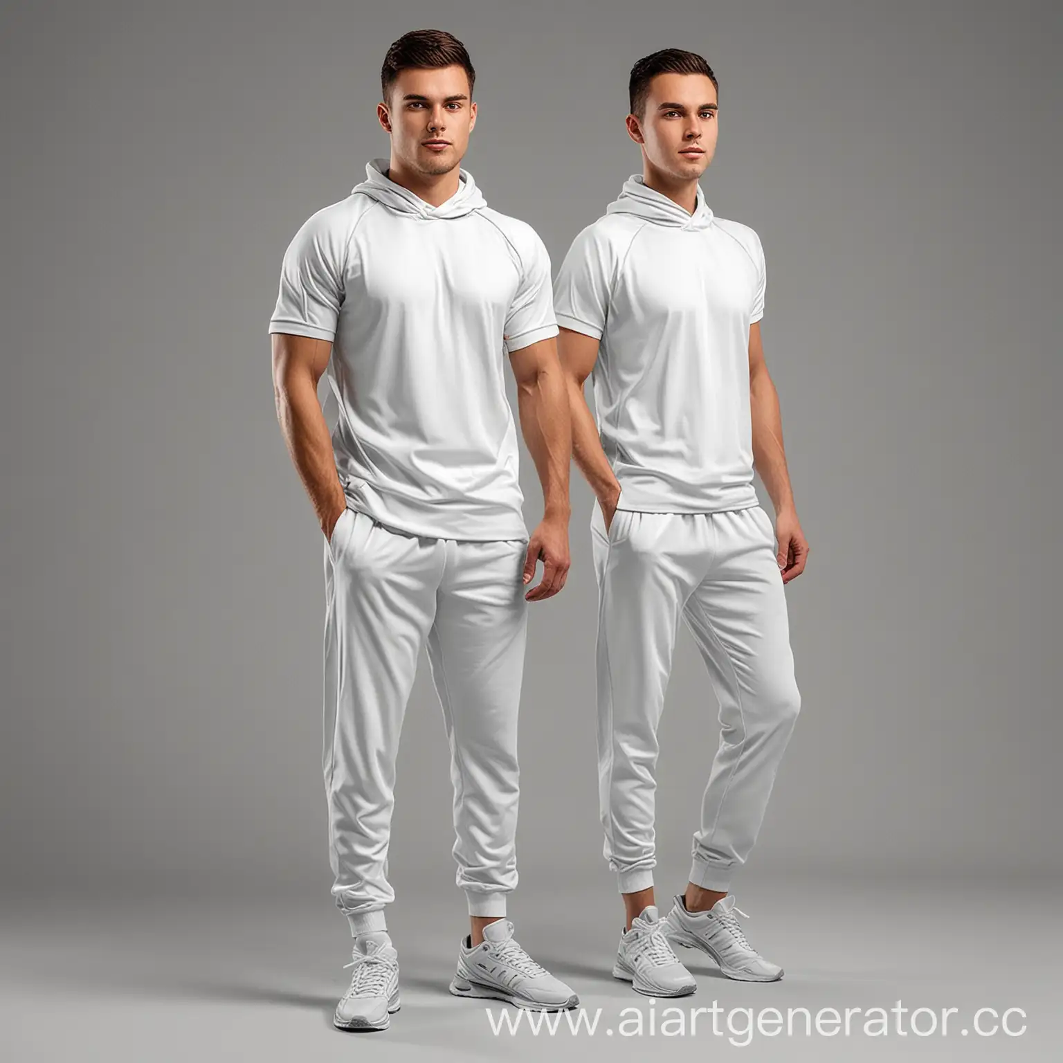 mock up, sport wear, full body, white cloth