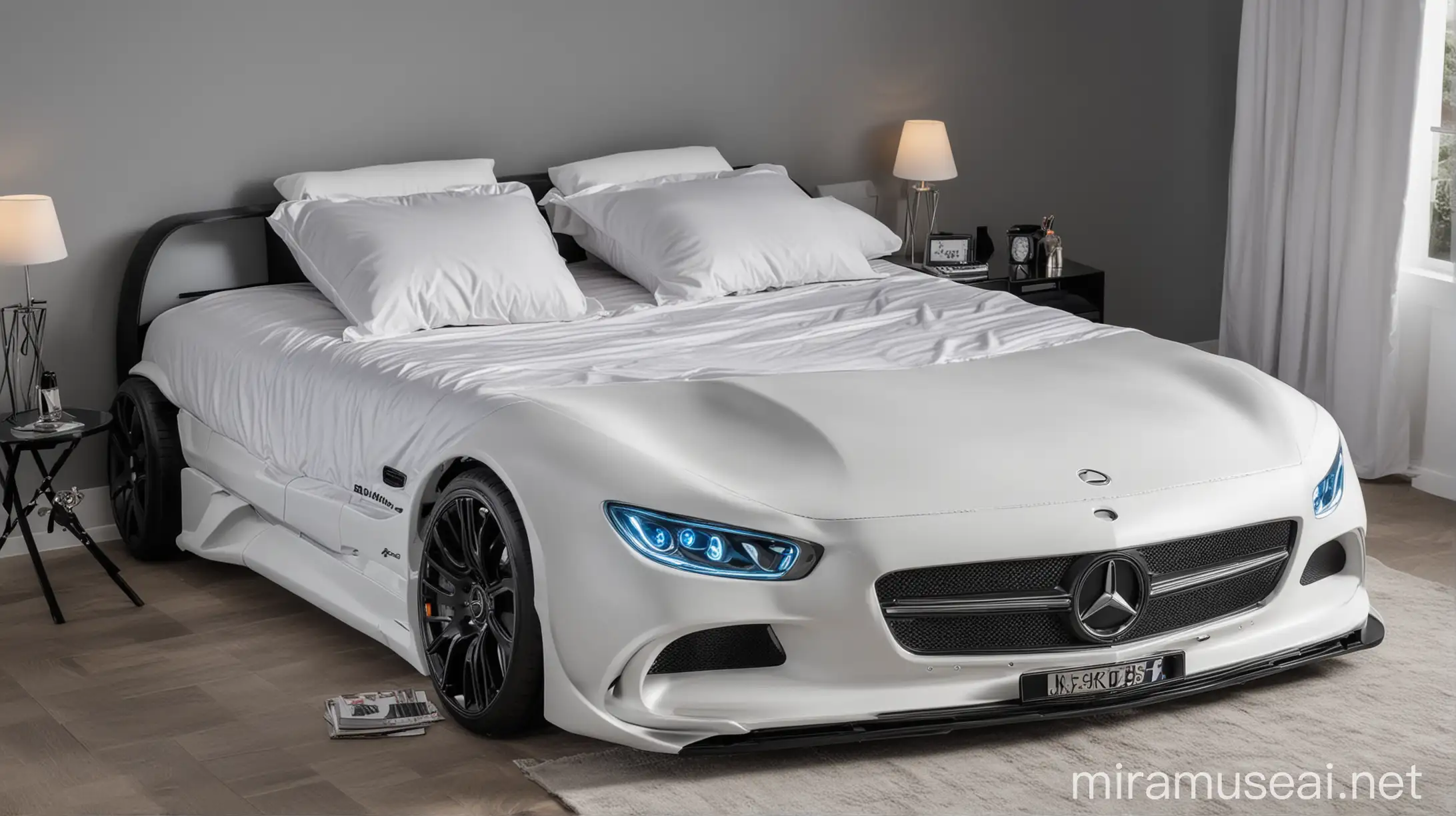 Double bed in the shape of a Mercedes amg automobile