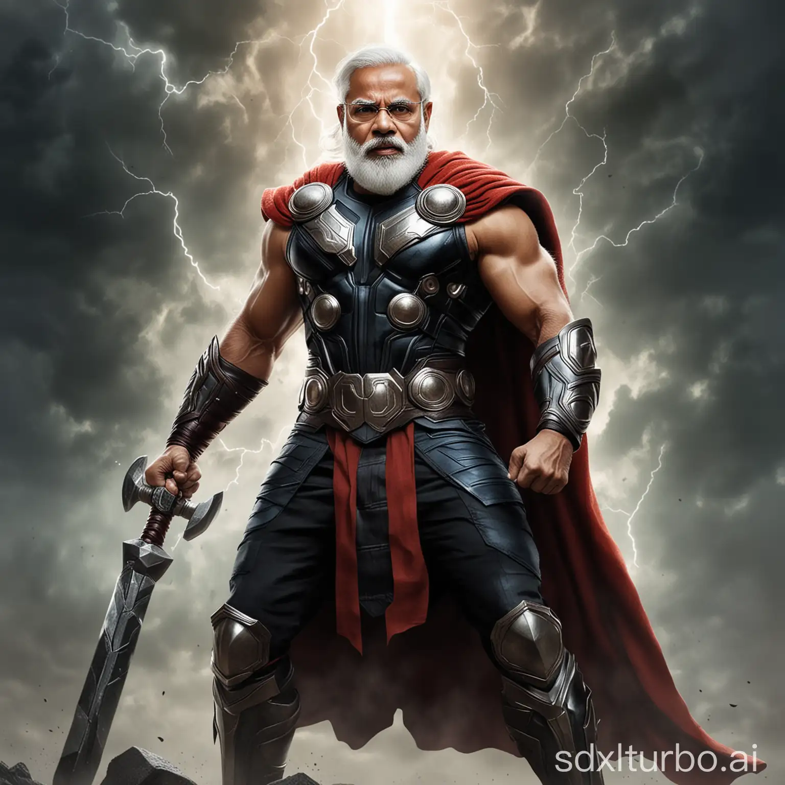 Narendra-Modi-Portrayed-as-Thor-Political-Leader-with-the-Power-of-Thunder