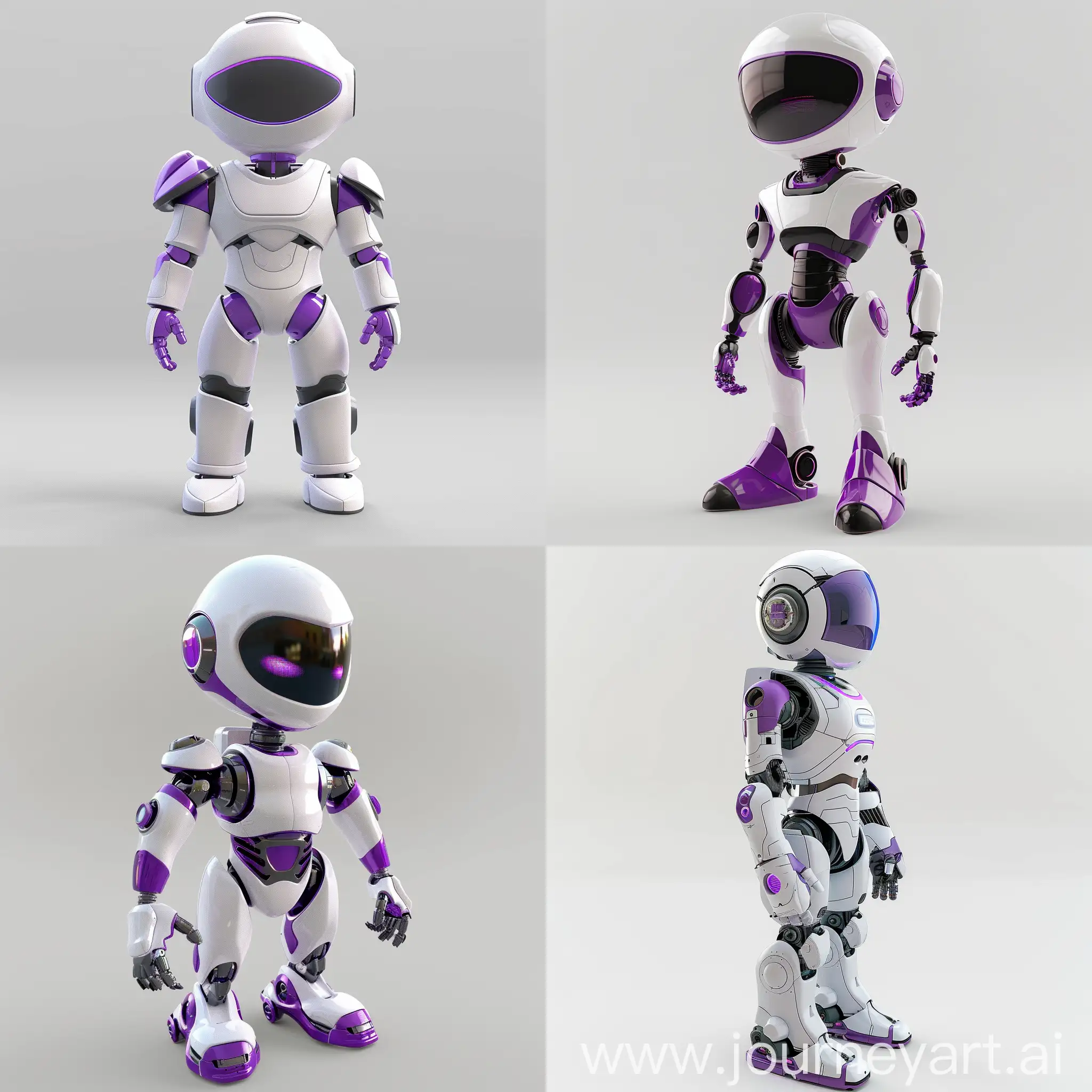 Futuristic-Robot-Child-in-White-and-Purple-HighQuality-3D-Model