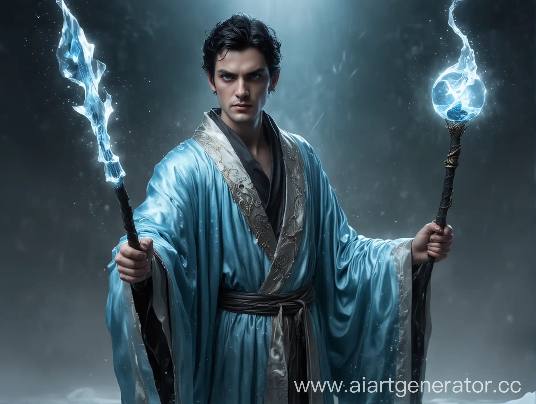 Mystical-Wizard-with-Ice-and-Staff-in-Silk-Robe