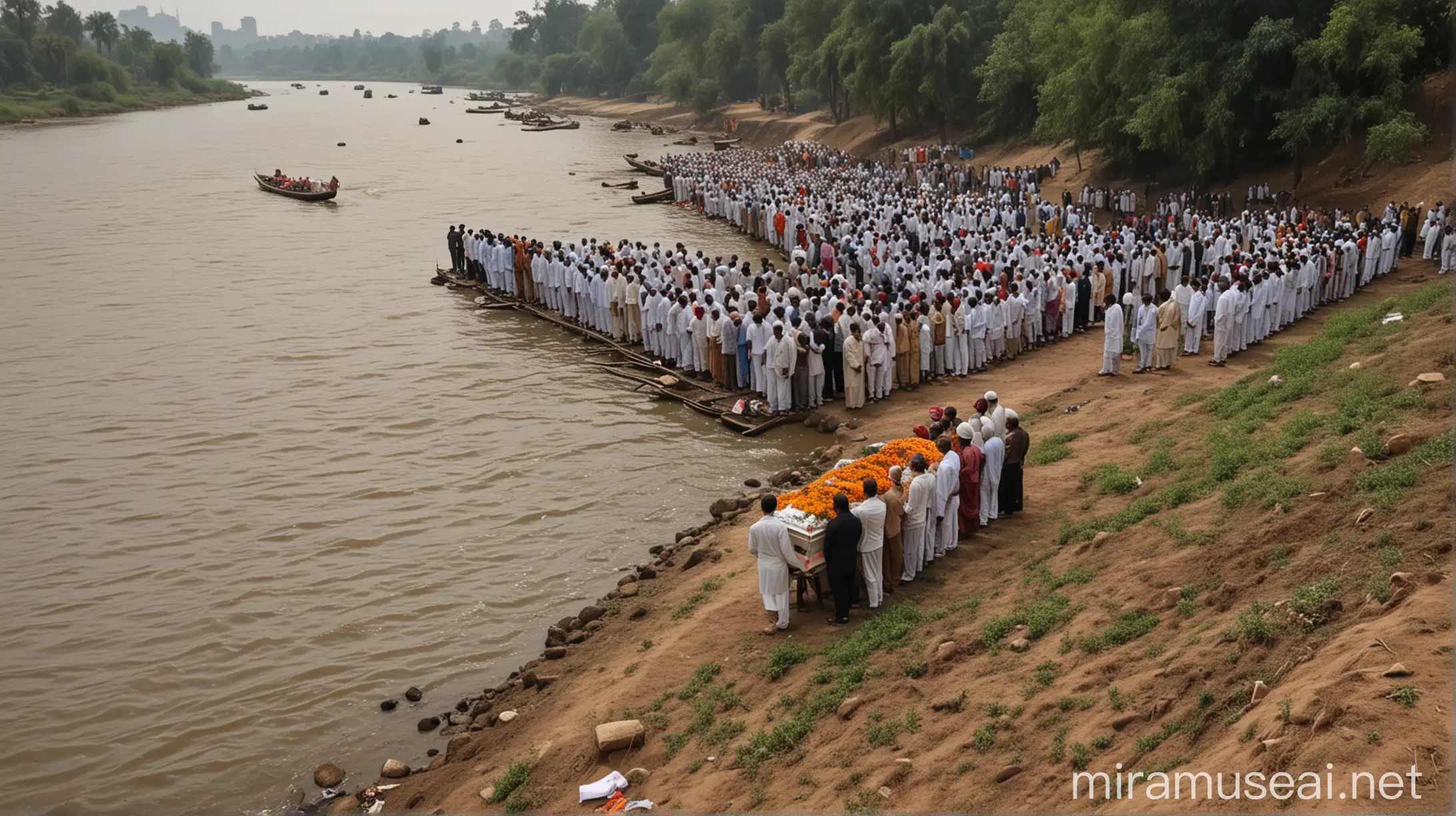 funeral in india near river bank