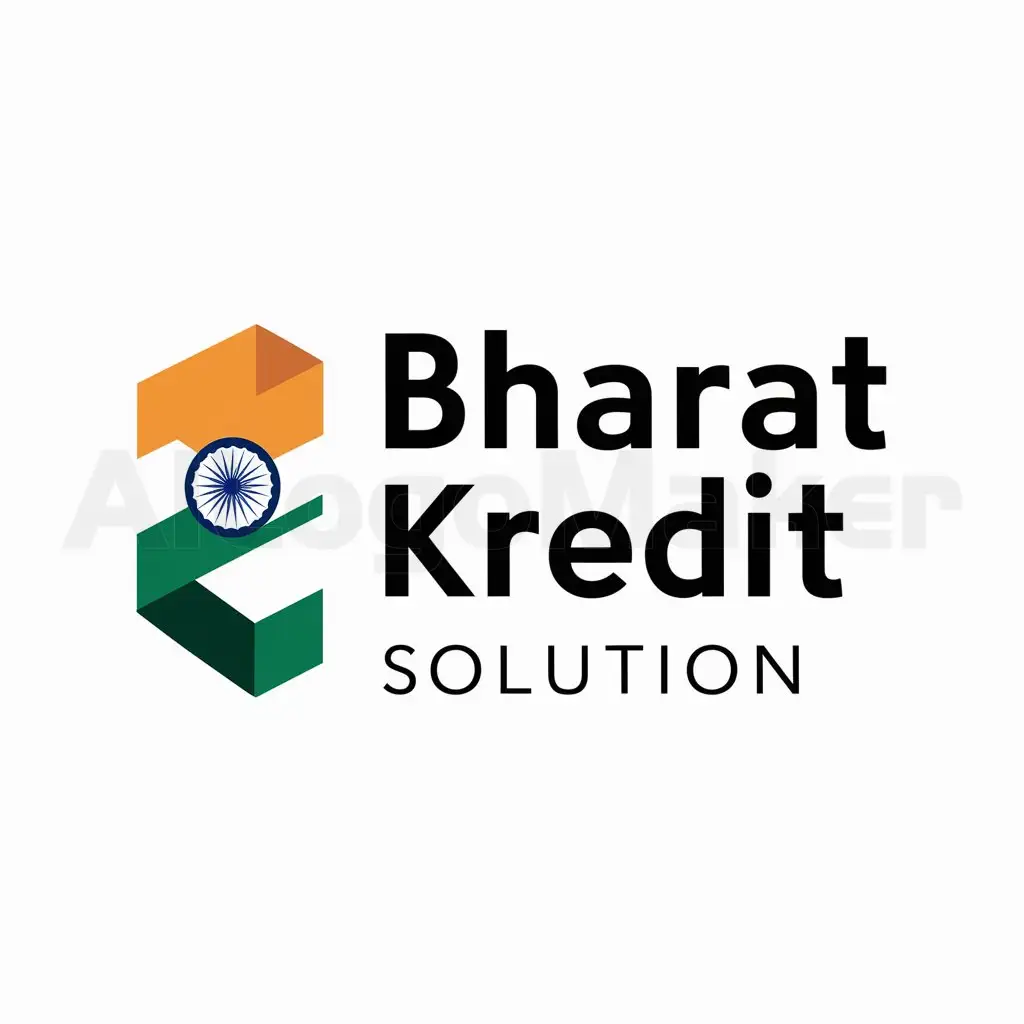 a logo design,with the text "BHARAT KREDIT SOLUTION", main symbol:INDIAN FLAG,Moderate,be used in Finance industry,clear background