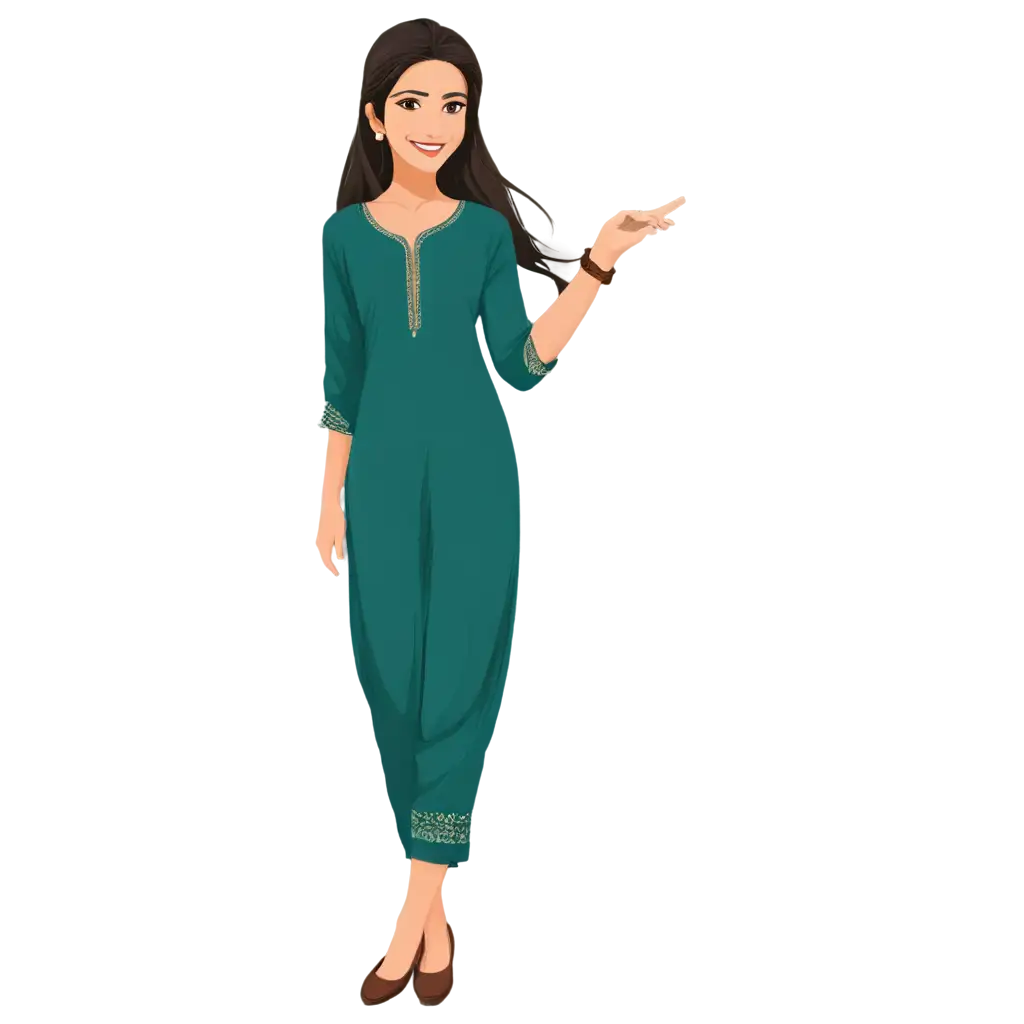 Exquisite-Pakistani-Shalwar-Kameez-Girl-Illustration-Vector-in-PNG-Format