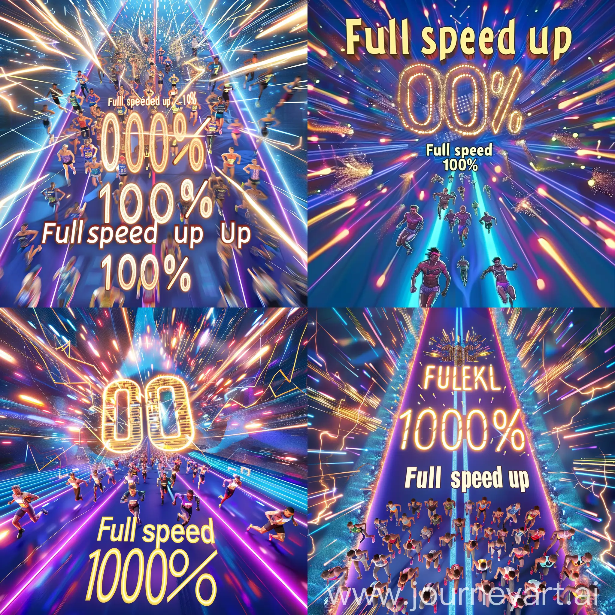 Energetic-Runners-Sprinting-Under-Glowing-Full-Speed-Up-100-Neon-Sign