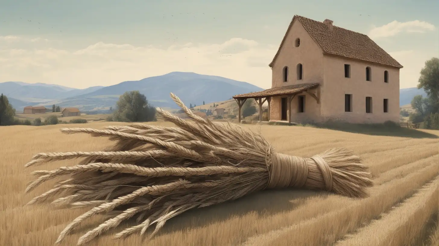 Forgotten Sheaf of Wheat in Biblical Era Wheat Field