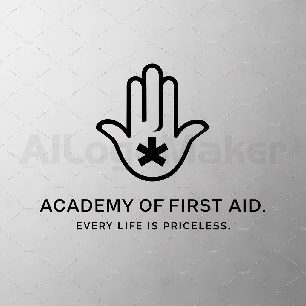 a logo design,with the text "Academy of first aidnevery life is priceless", main symbol:Ruki,Minimalistic,be used in Medical Dental industry,clear background