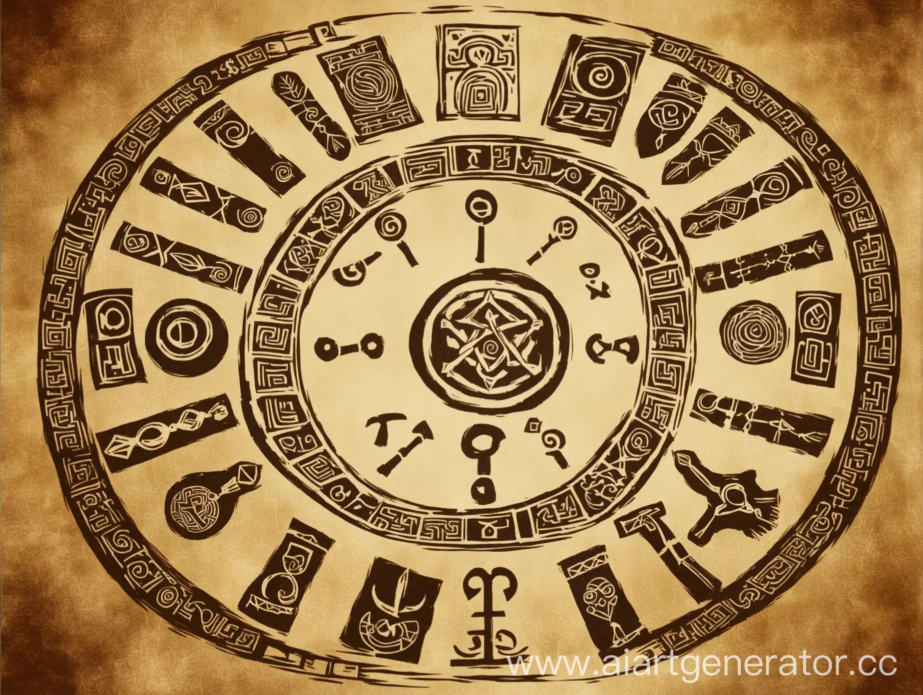 команата с древними символами