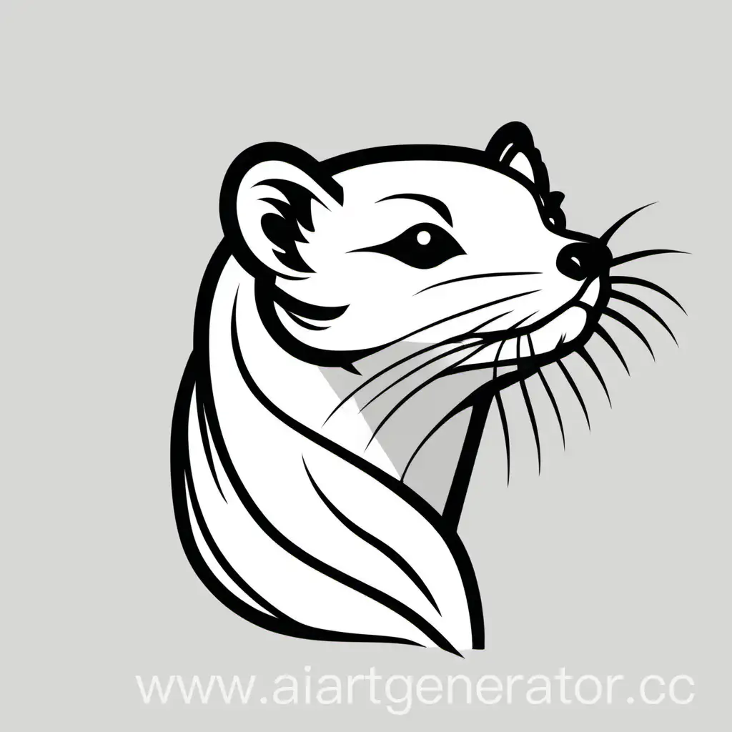 Minimalist-Ferret-Profile-Drawing-with-VersaceInspired-Logo