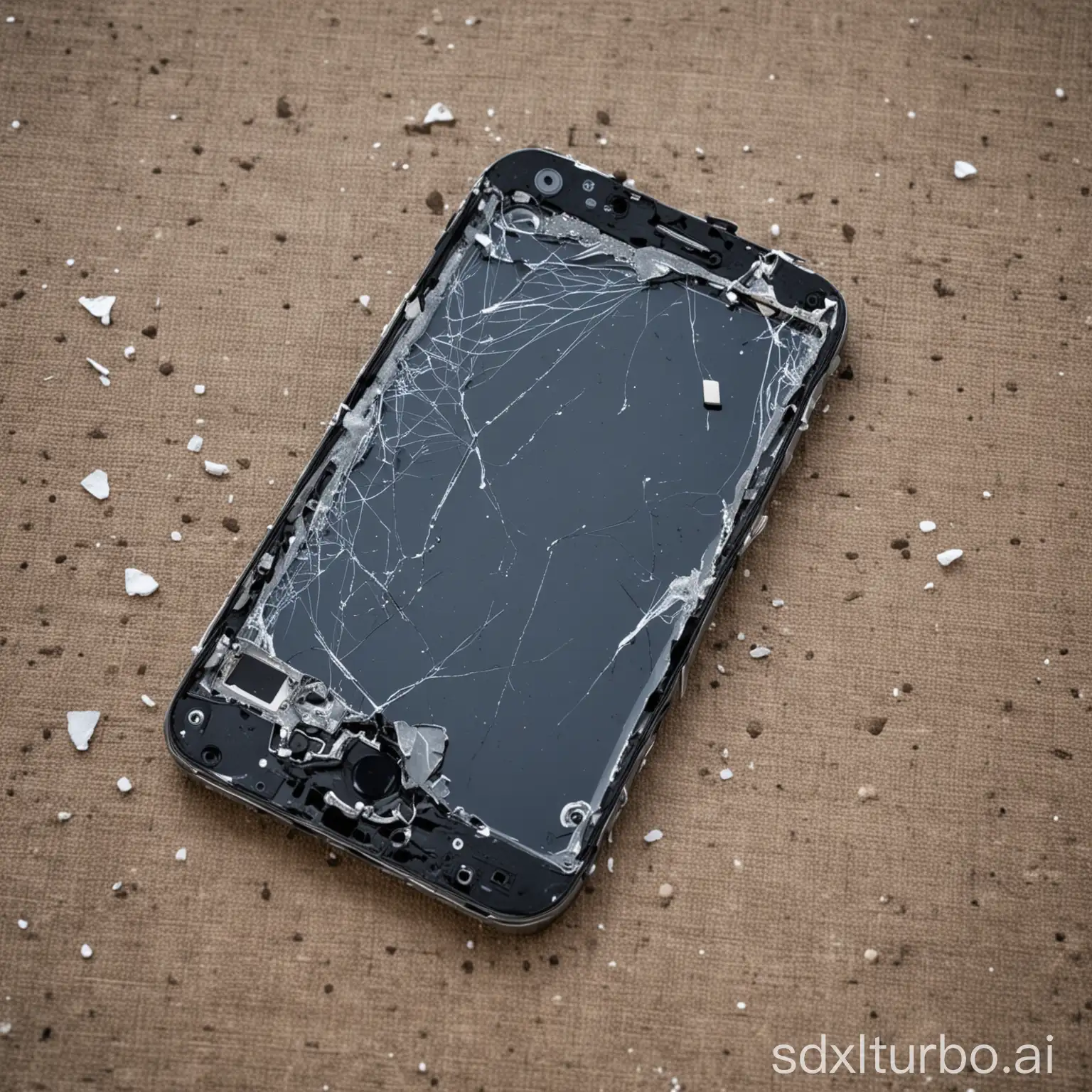 damaged smartphone