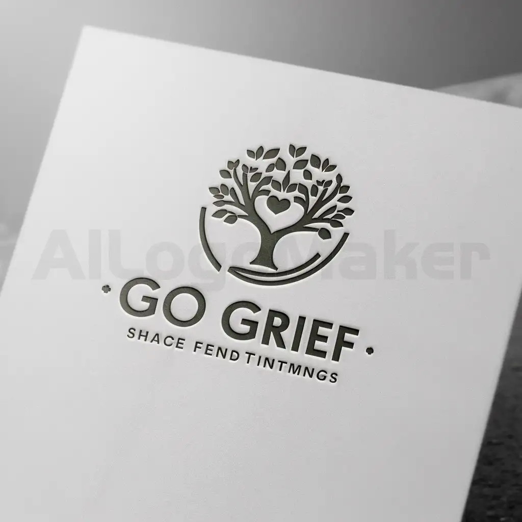 a logo design,with the text "GO GRIEF", main symbol:I would like to have a nice little logo for my forest bathing guide brand,Minimalistic,clear background