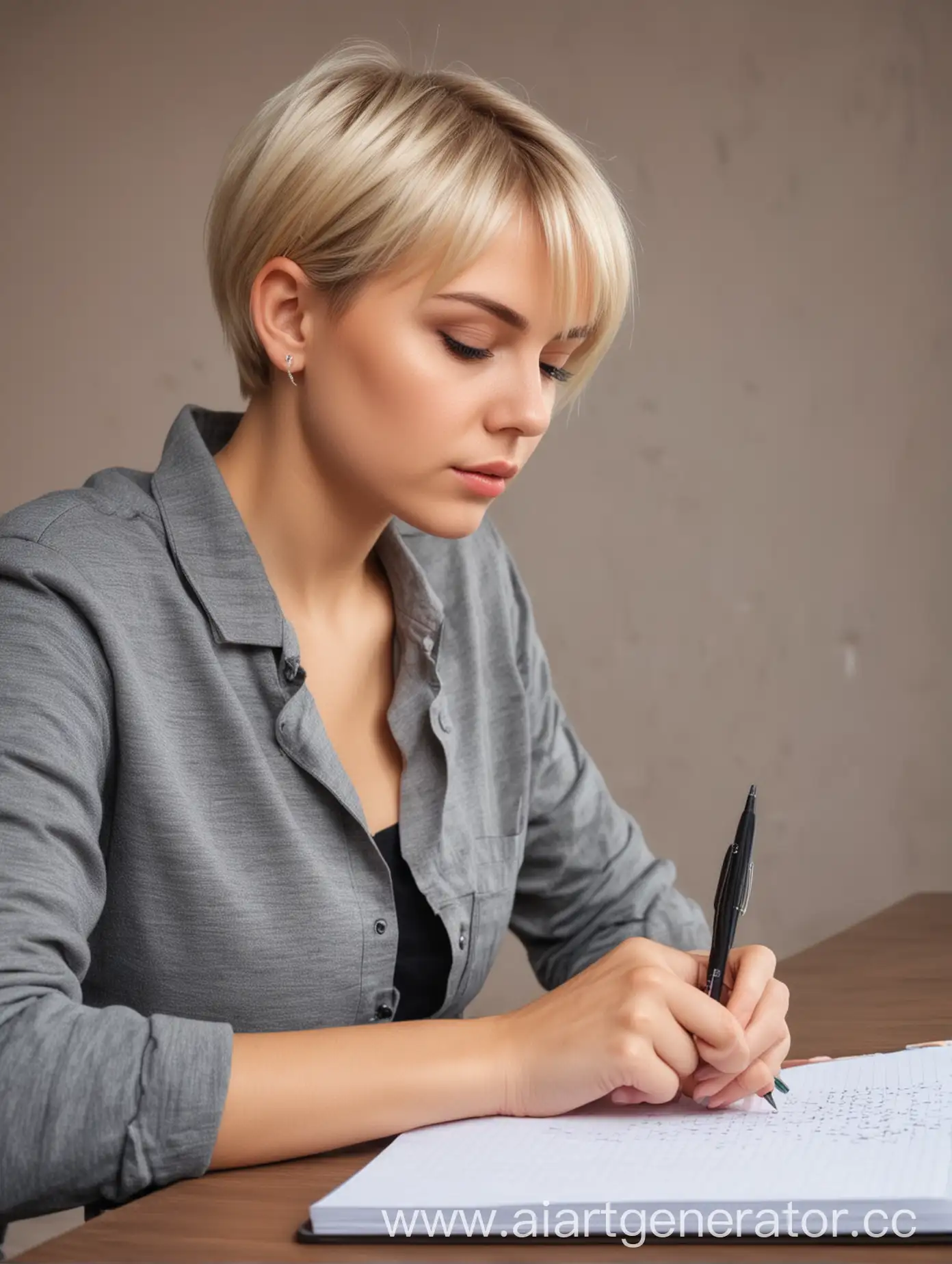 Young-Female-Coach-Taking-Notes-at-Computer-Desk