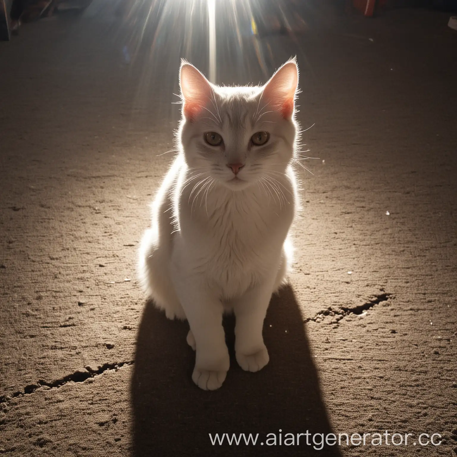 Glowing-Feline-A-Luminous-Cat-Illuminated-in-the-Dark