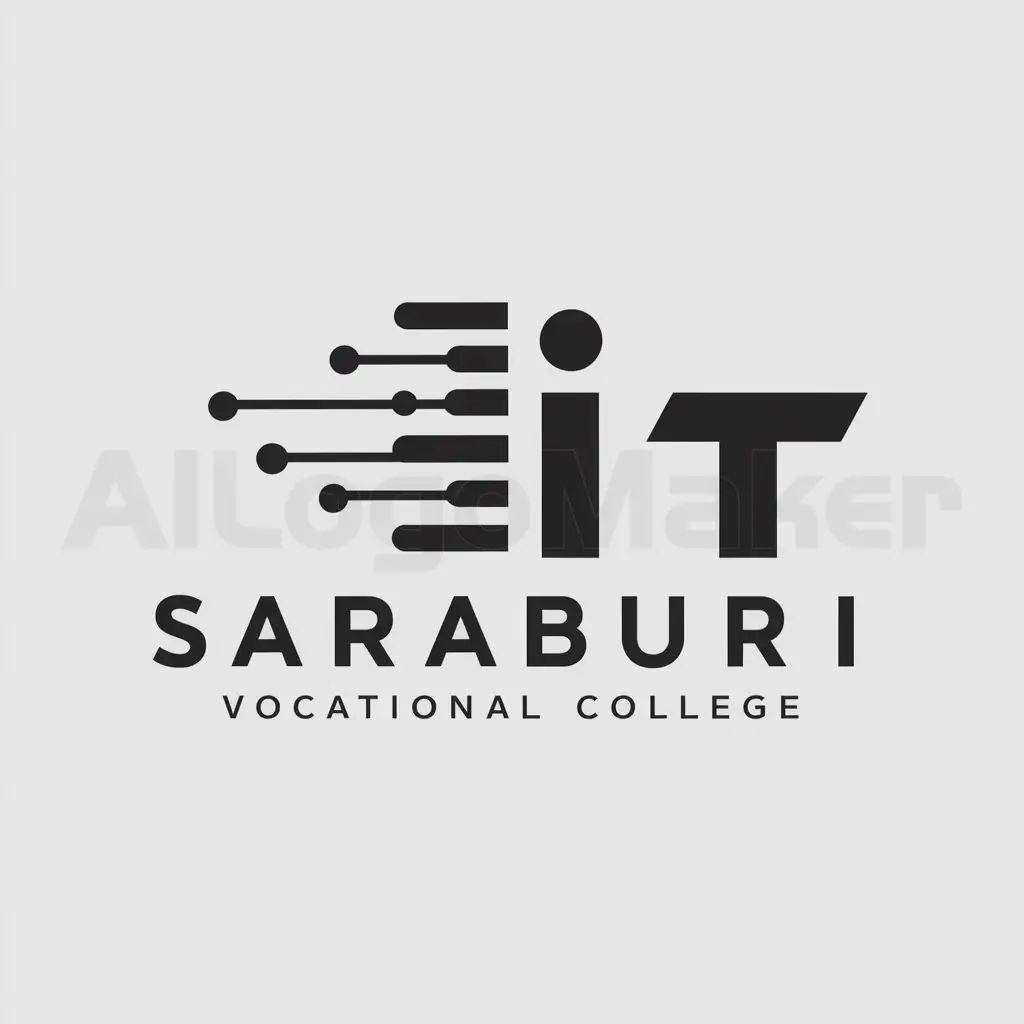 a logo design,with the text "IT", main symbol:Information Technology major Saraburi Vocational College,complex,clear background