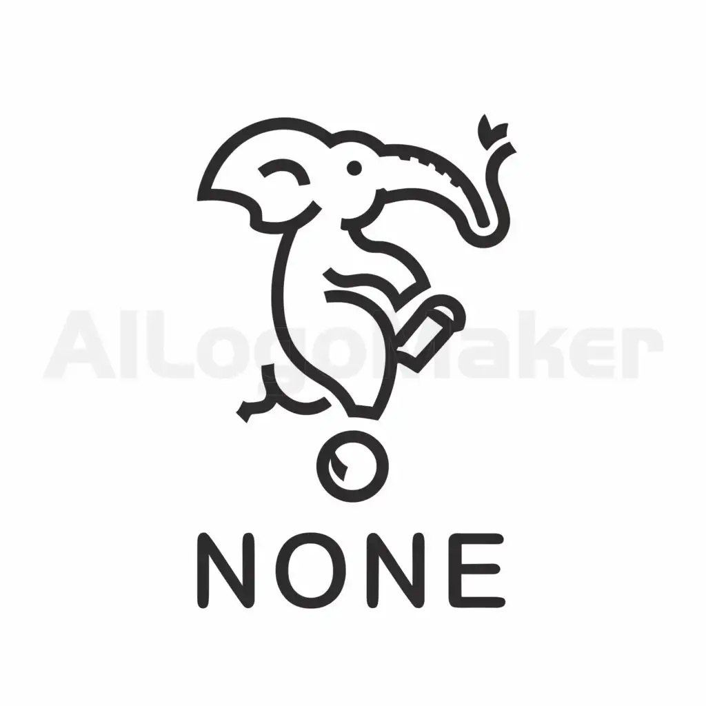 a logo design,with the text "None", main symbol:elephant on leg dancing on a ball,Minimalistic,be used in Finance industry,clear background