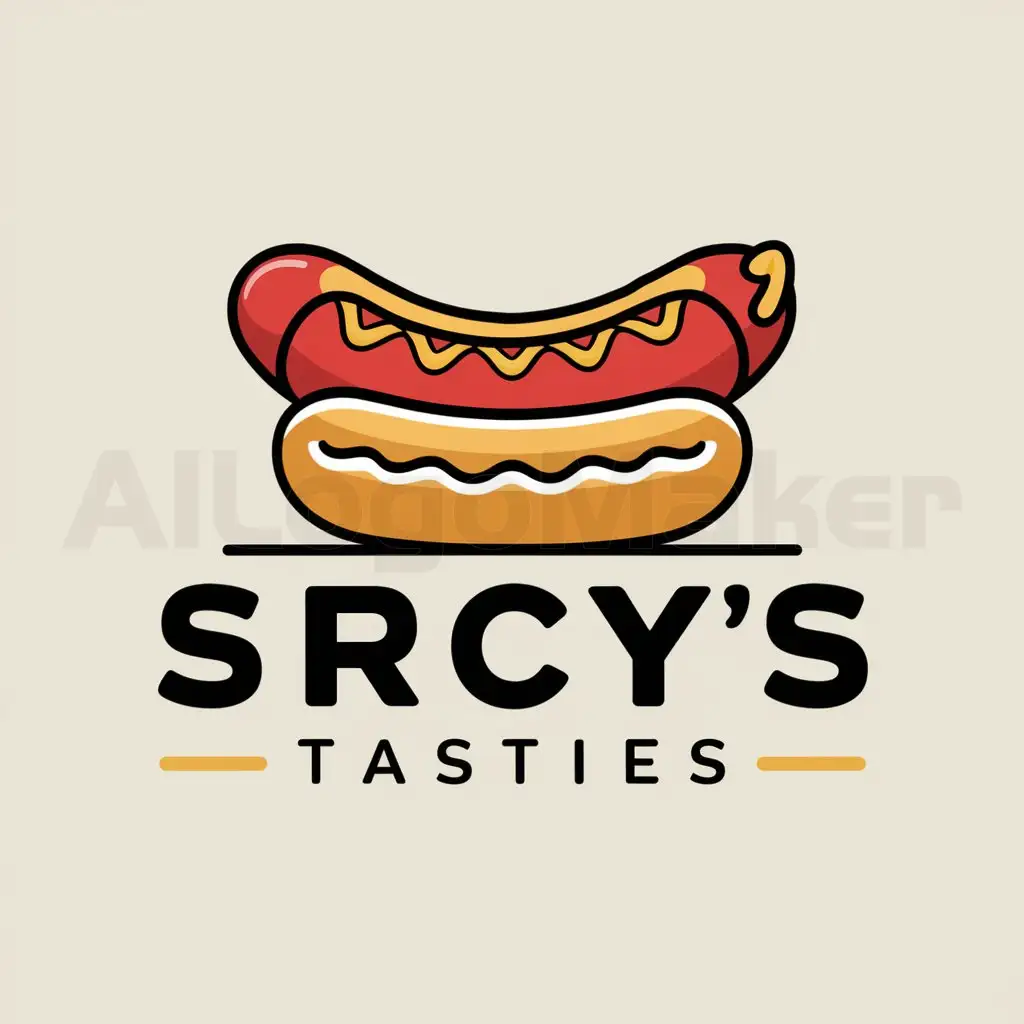 a logo design,with the text "SRCY's Tasties", main symbol:Hot dogs,Moderate,clear background