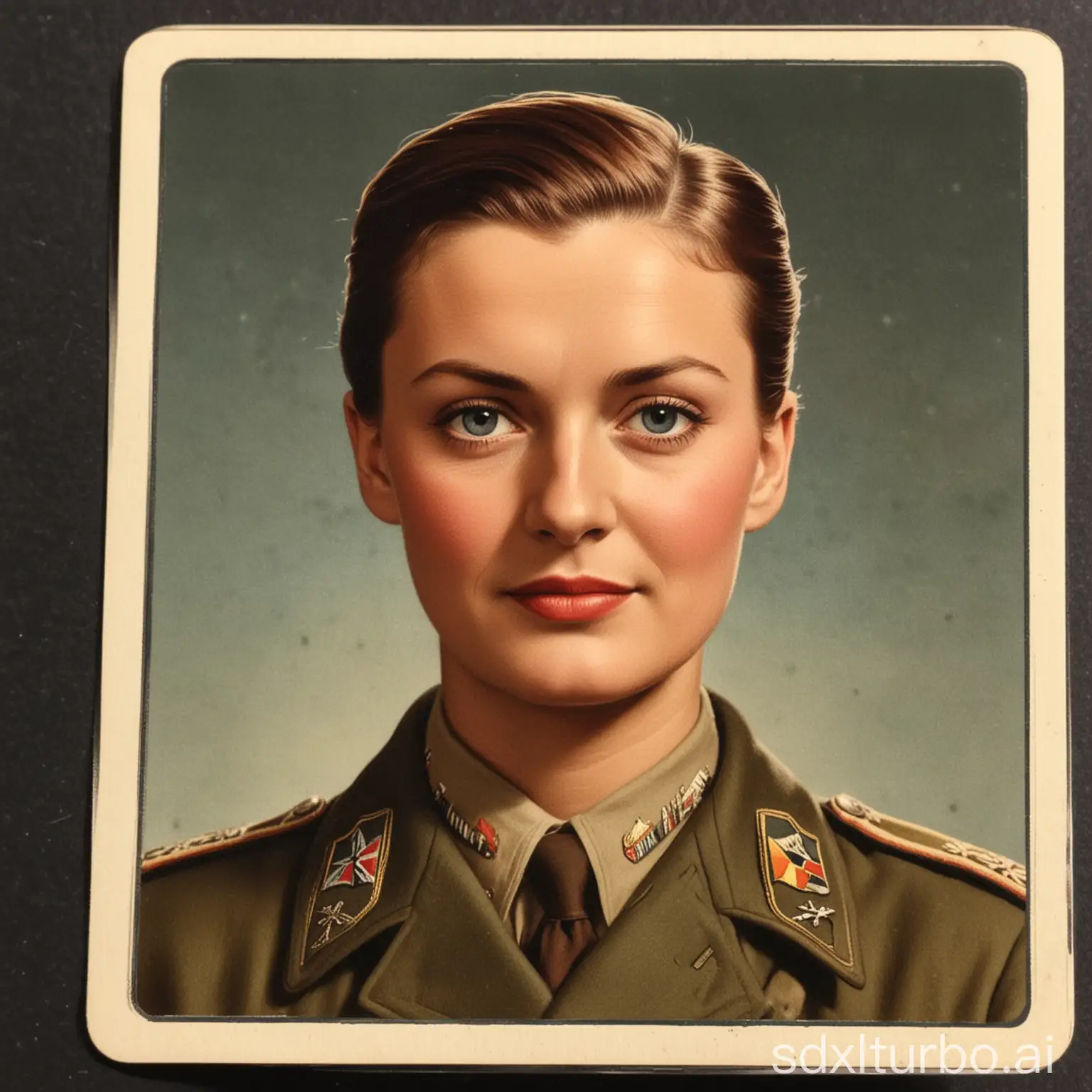 template for 1940 color german  WWII trading card