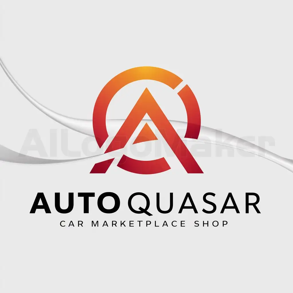 a logo design,with the text "AutoQuasar", main symbol:["auto","car","Quasar","AutoQuasar","market","shop","marketplace"],Minimalistic,be used in Automotive industry,clear background