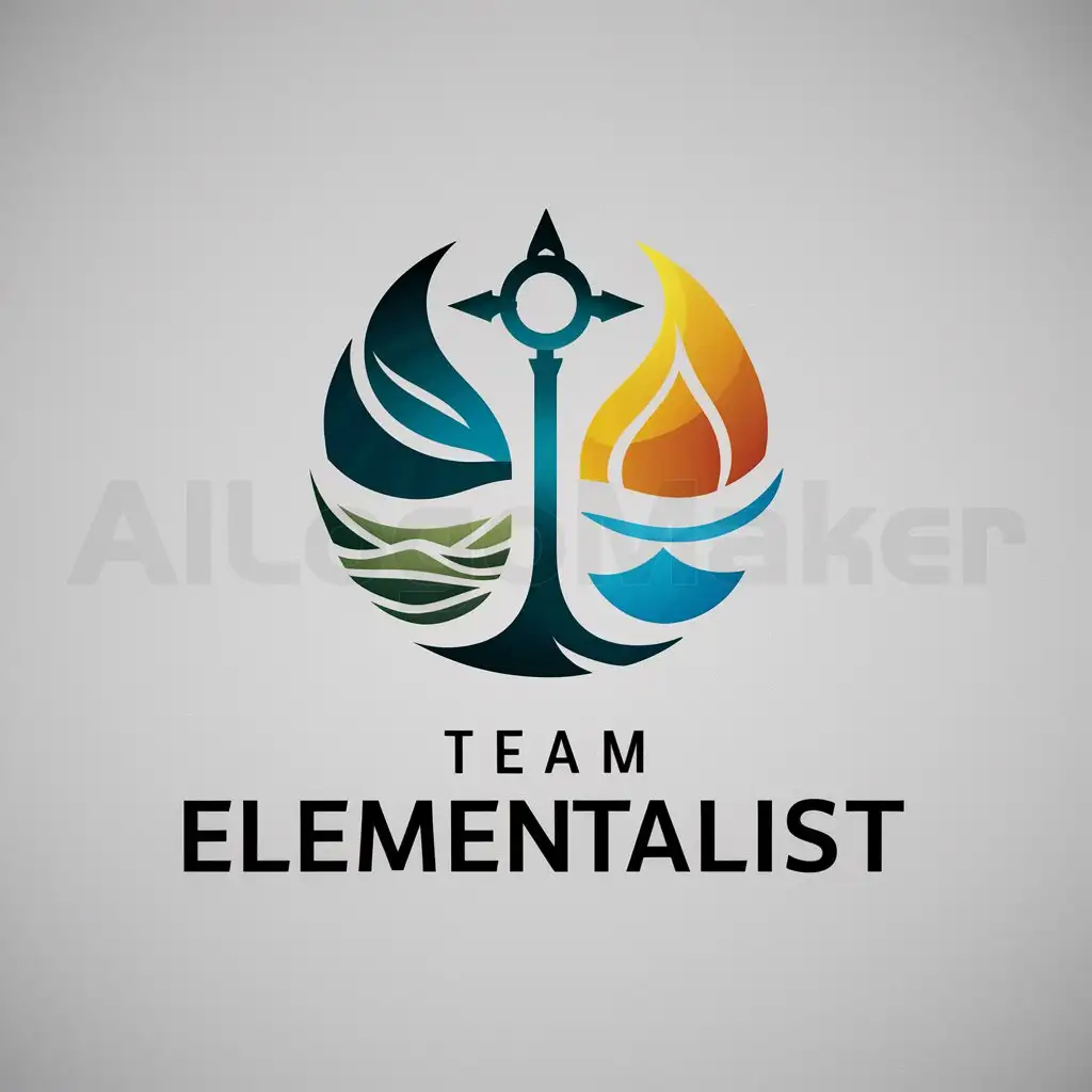 a logo design,with the text "Team Elementalist", main symbol:Elemental,Moderate,be used in Gaming industry,clear background