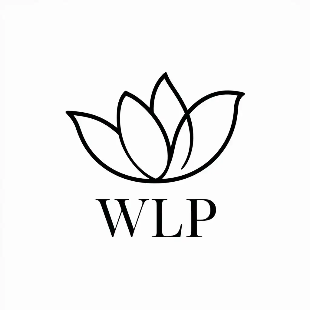 LOGO-Design-For-WLP-Minimalistic-Nymphaea-Symbol-on-Clear-Background