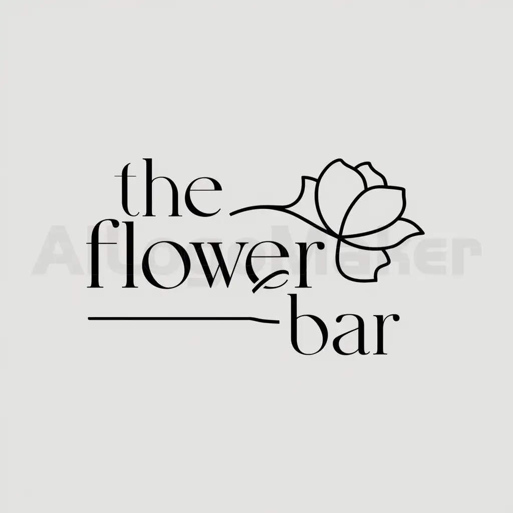a logo design,with the text "The Flower Bar", main symbol:flower,Minimalistic,be used in flower shop industry,clear background