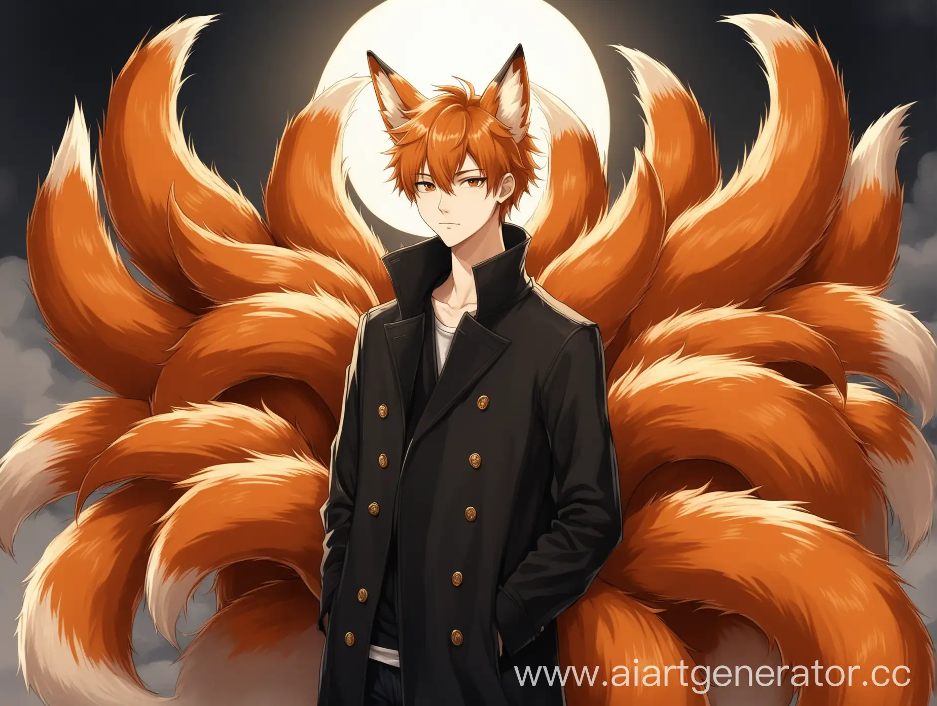 Young-Man-with-Foxlike-Features-and-Six-Tails-in-a-Black-Coat