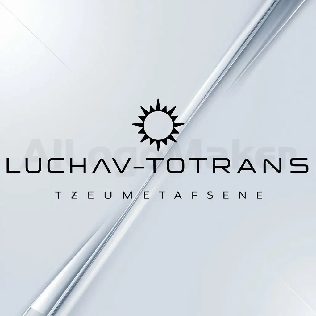 a logo design,with the text "LuchAvtoTrans", main symbol:sun,Minimalistic,clear background