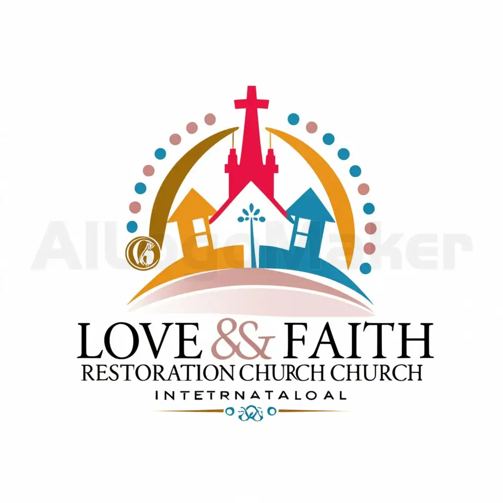 a logo design,with the text "Love & Faith Restoration Church International", main symbol:Church,complex,be used in Religious industry,clear background