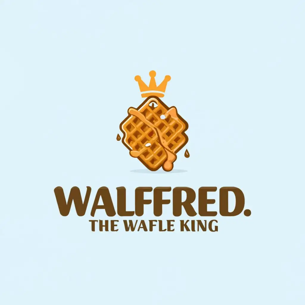 a logo design,with the text "Walffred The waffle king", main symbol:Waffles,Moderate,clear background
