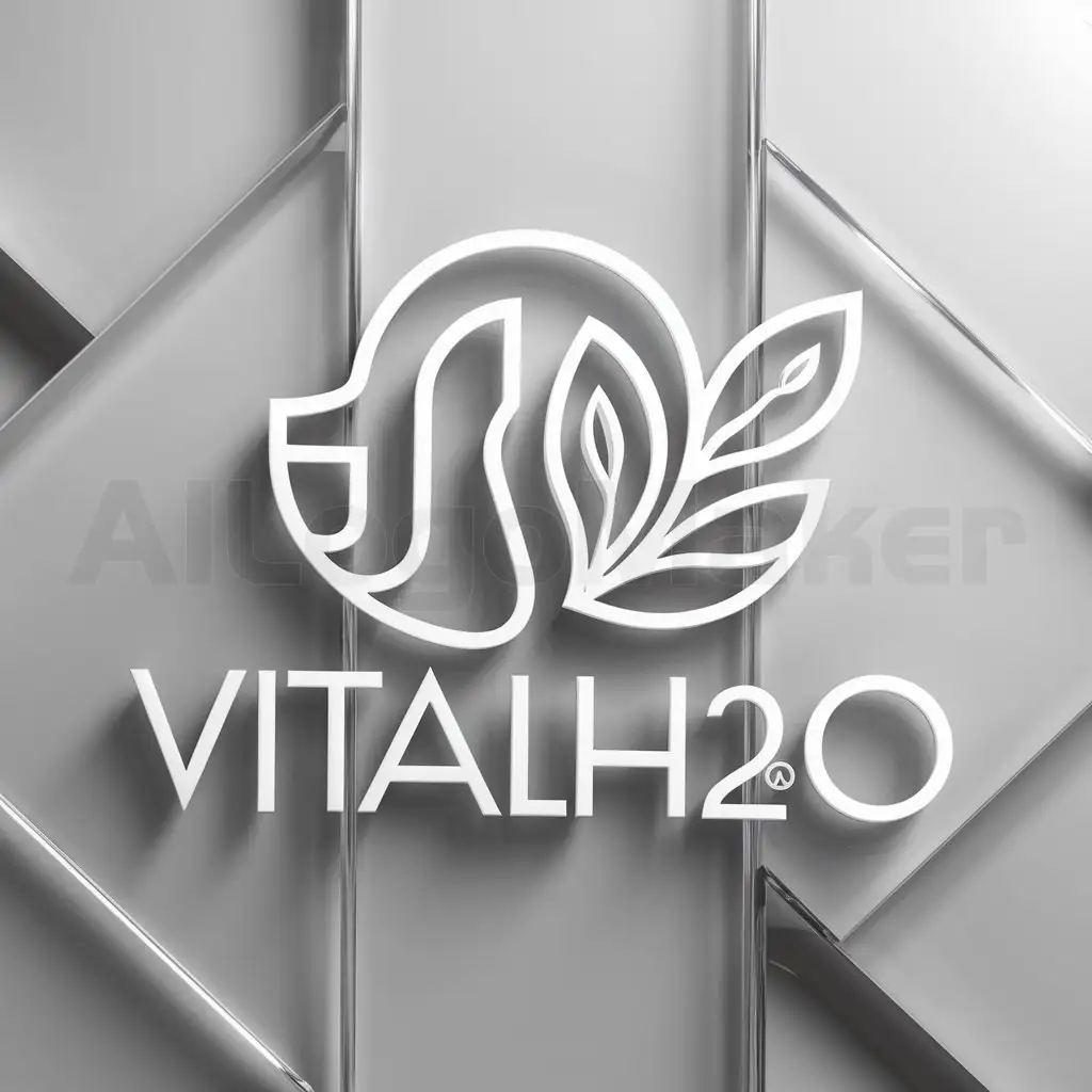 a logo design,with the text "vitalH2O", main symbol:AGUA Y NUTRICION,complex,clear background