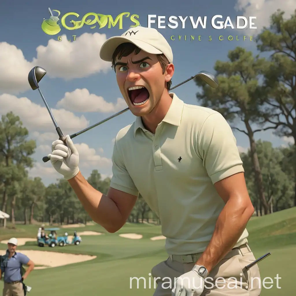Computer game cover, golf, sweet
