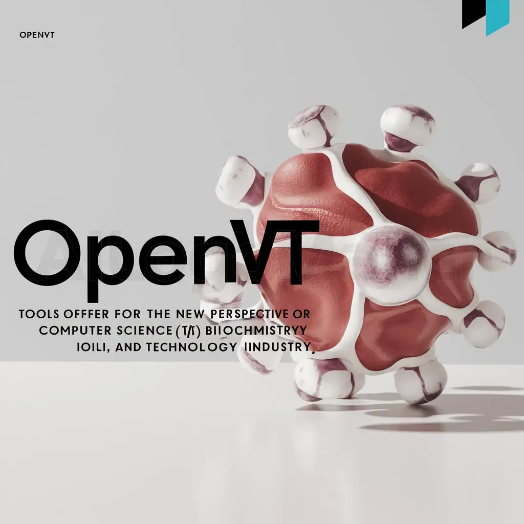 a logo design,with the text "OpenVT", main symbol:Multicellular Modeling or Virtual Tissue Simulation, provide tools that are a new lens through which we can explore and quantify the intricacies of biological systems. These models aim to decipher the dynamics resulting from the interplay of computer science, biochemistry, biology, and physics. A virtual tissue model encompasses cells as active agents, network models within cells, spatial contexts such as diffusible chemical fields, and sometimes non-spatial models, such as pharmacokinetic-pharmacodynamic (PBPK) models for whole-body transport.,Moderate,be used in Technology industry,clear background