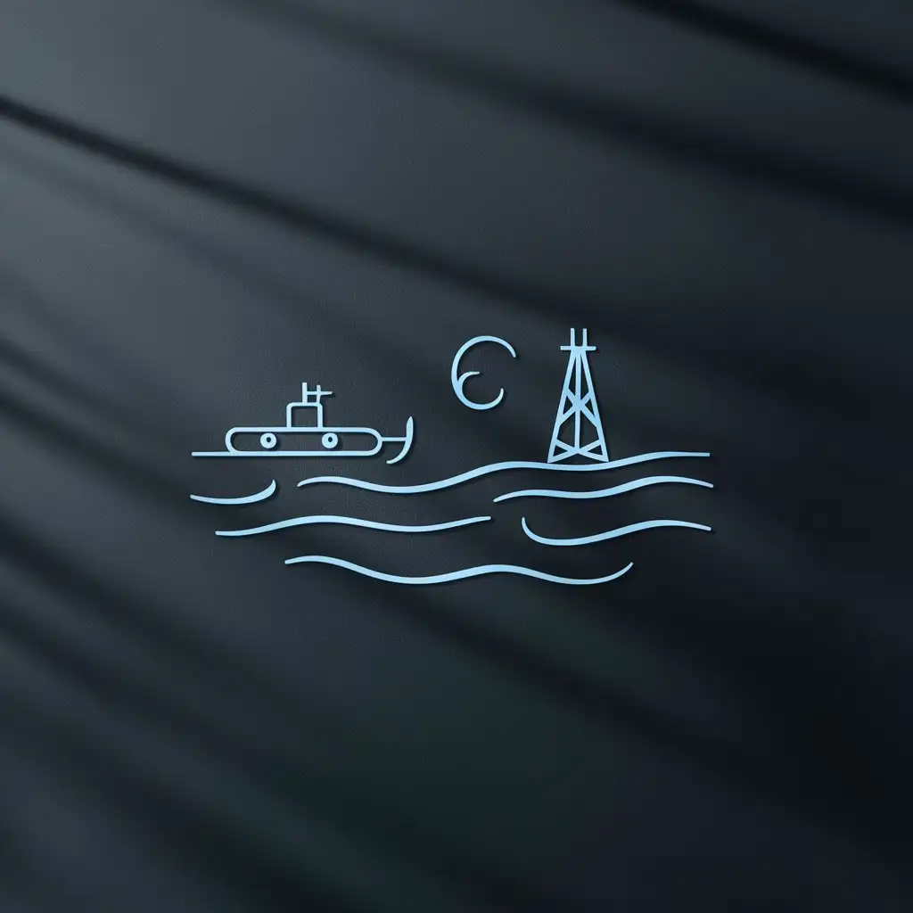Dark-Ocean-Logo-with-Submarine-and-Oil-Illustration